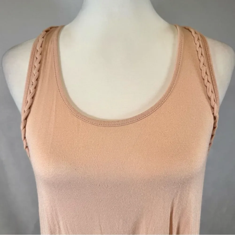 Francesca’s Alya blush twisted detail racerback shift dress size medium